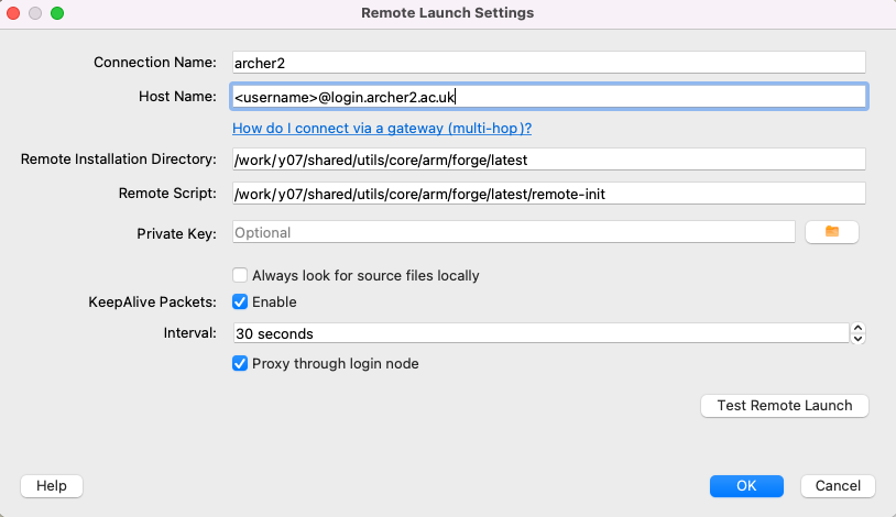 Remote Launch Settings